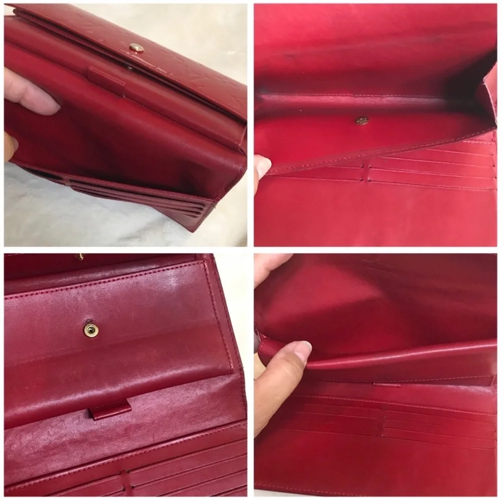 Louis Vuitton monogram vernis red wallet